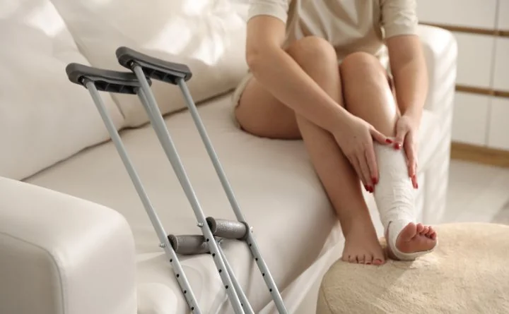 Poruszanie się o kulach po schodach bez utraty stabilności