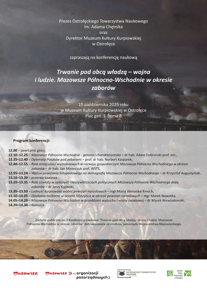 Konferencja naukowa w Ostrołęce o historii Mazowsza pod zaborami
