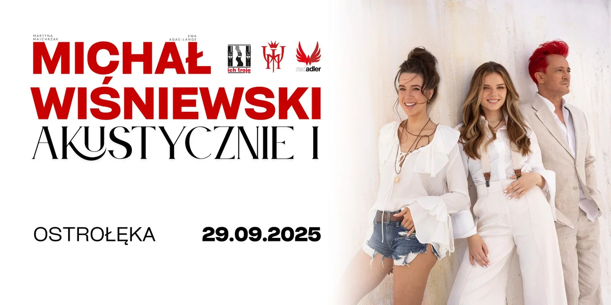 Grafika promocyjna wydarzenia Akustyczny koncert Michała Wiśniewskiego w Ostrołęckim Centrum Kultury