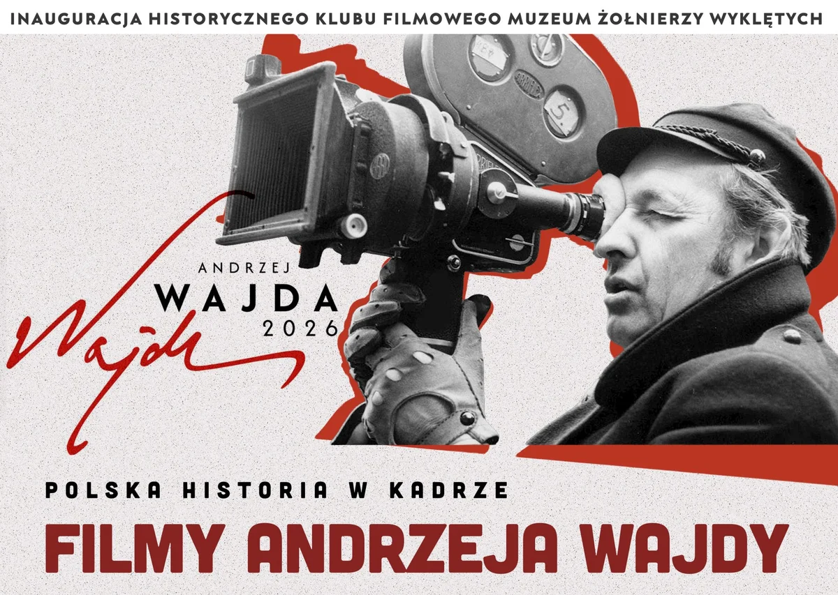Grafika promocyjna wydarzenia Inauguracja klubu filmowego: Wajda i polska historia w Ostrołęce