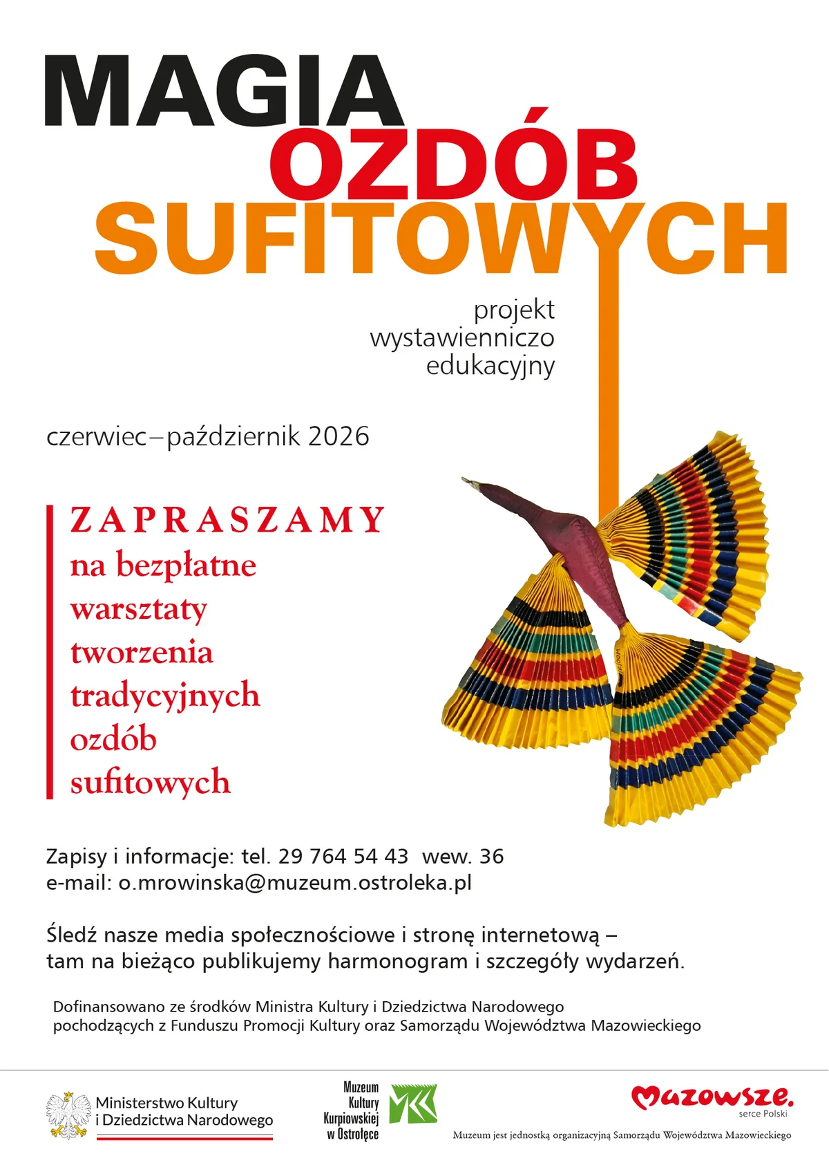Grafika promocyjna wydarzenia Magia ozdób sufitowych – projekt wystawienniczo-edukacyjny