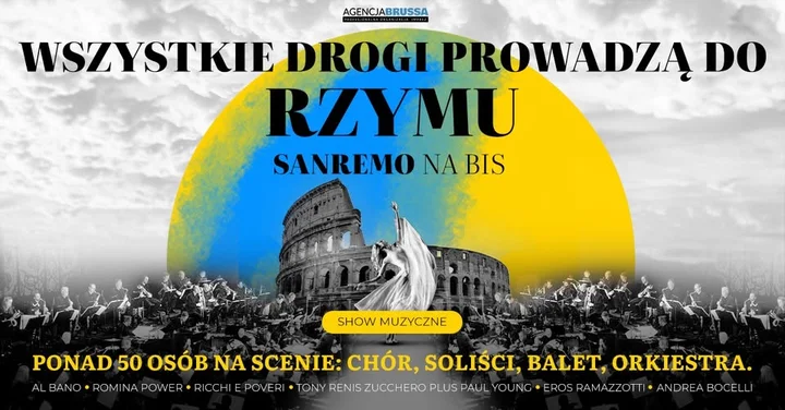 Obrazek przedstawia grafikę promocyjną wydarzenia Koncert włoskich przebojów w Ostrołęce: Sanremo na Bis
