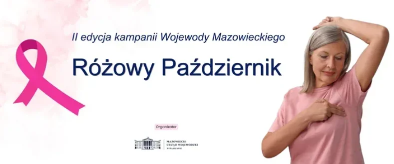 Grafika promocyjna wydarzenia Różowy Październik – II edycja kampanii Wojewody Mazowieckiego