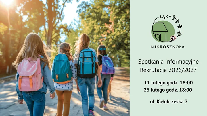 Grafika promocyjna wydarzenia Spotkanie informacyjne w Mikroszkole Łąka Ostrołęka