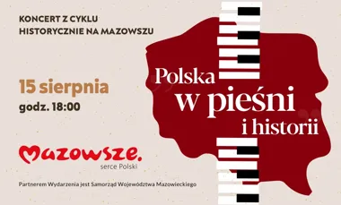 Grafika promocyjna wydarzenia Patriotyczne pieśni i muzyka wielkich polskich kompozytorów w Ostrołęce