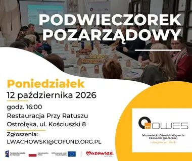 Grafika promocyjna wydarzenia Podwieczorek Pozarządowy w Ostrołęce