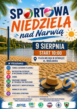 Grafika promocyjna wydarzenia Sportowa Niedziela nad Narwią