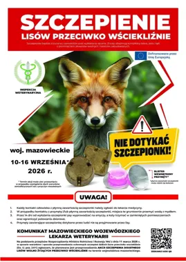 Grafika promocyjna wydarzenia Szczepienia ochronne lisów przeciwko wściekliźnie