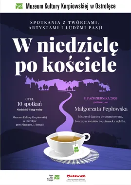 Grafika promocyjna wydarzenia „W niedzielę po kościele” – spotkanie z Małgorzatą Pepłowską