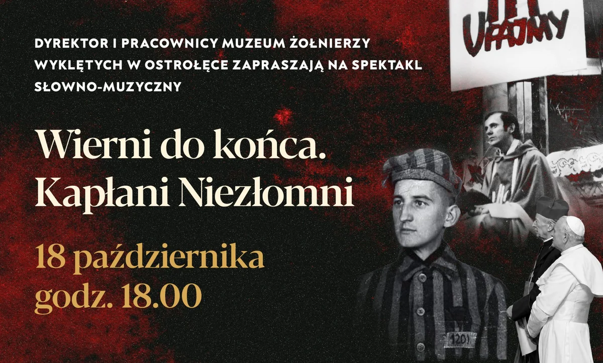 Grafika promocyjna wydarzenia Wierni do końca. Kapłani Niezłomni