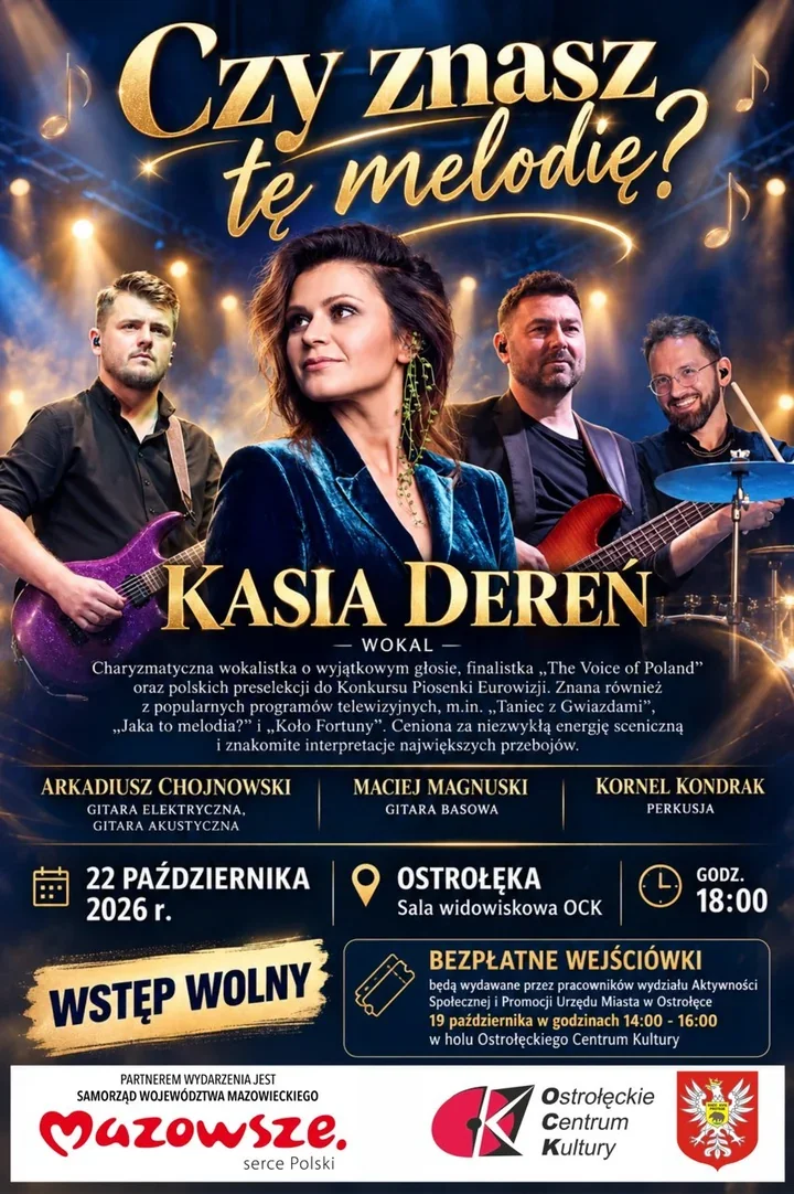Kasia Dereń zaśpiewa w Ostrołęce. Bezpłatny koncert pełen znanych przebojów