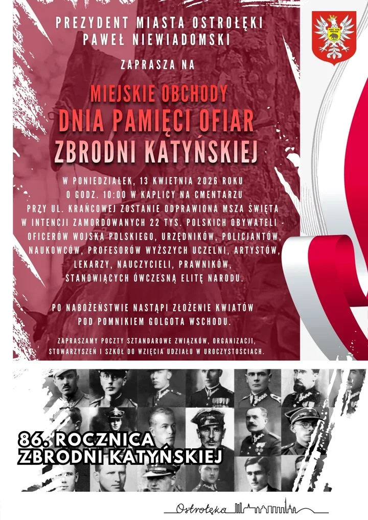 Ostrołęka przygotowuje uroczystości, które przypomną o katyńskiej ranie