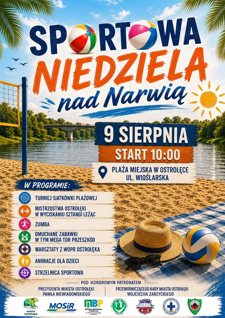 Sportowa niedziela nad Narwią połączy turniej, zumbę i atrakcje dla dzieci