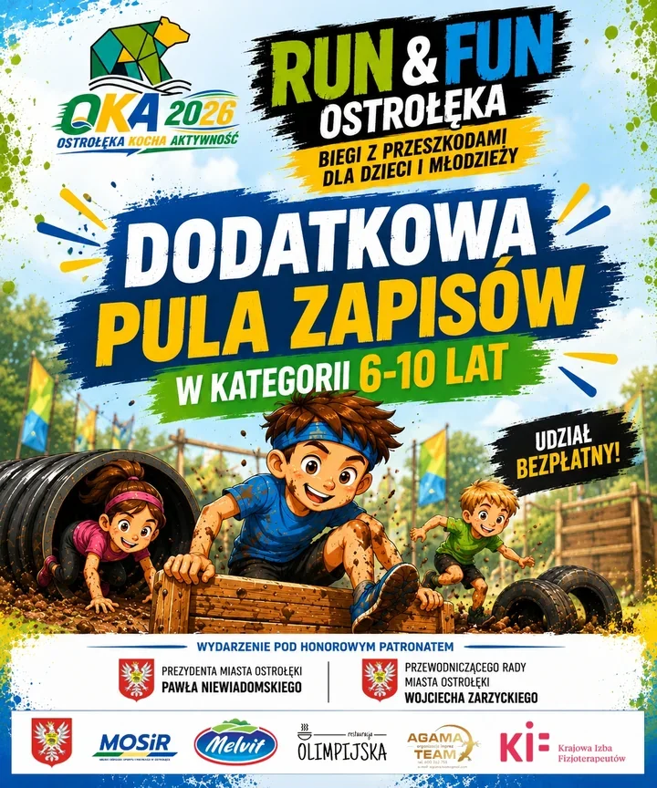 Dodatkowe miejsca na Run & Fun w Ostrołęce. Limit rośnie do 60 dzieci