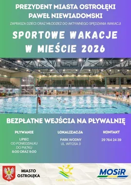 Bezpłatne poranki na pływalni. Wakacyjna oferta w Ostrołęce rusza pełną parą