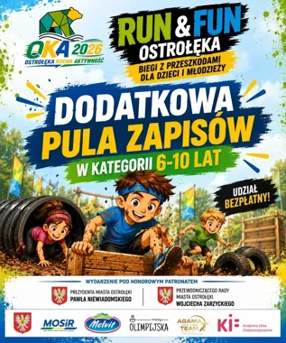 Dodatkowe miejsca na Run & Fun w Ostrołęce. Limit rośnie do 60 dzieci