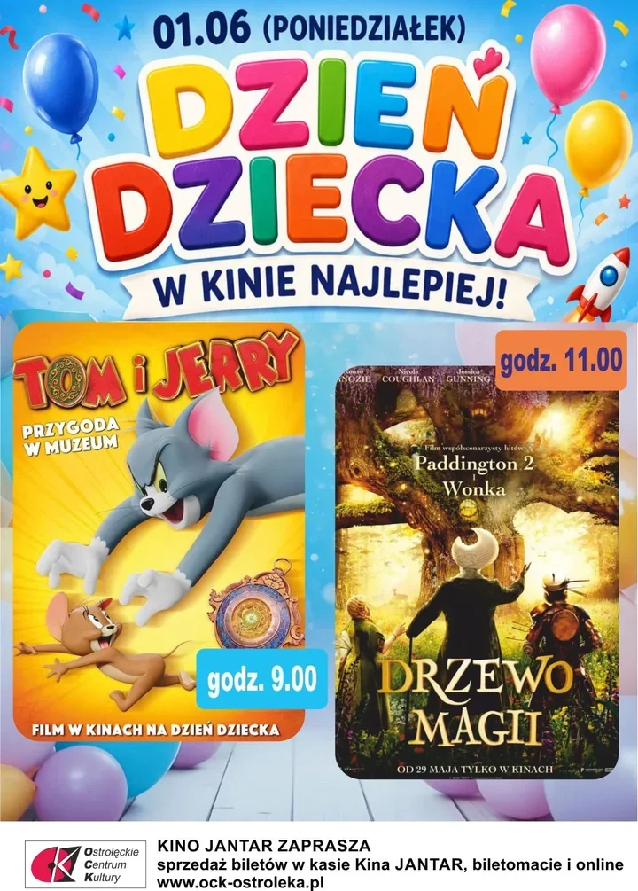 Tom i Jerry w Jantarze - Dzień Dziecka w Ostrołęce zacznie się od kina