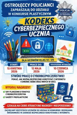Ostrołęccy policjanci stawiają na rysunek, by uderzyć w internetowe zagrożenia