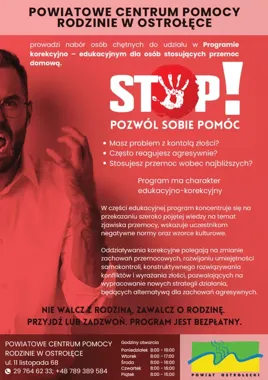W Ostrołęce rusza nabór do programu, który ma zatrzymać przemoc domową