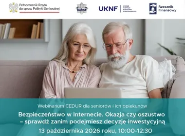 Webinarium dla seniorów pokaże, jak rozpoznać inwestycyjne oszustwo