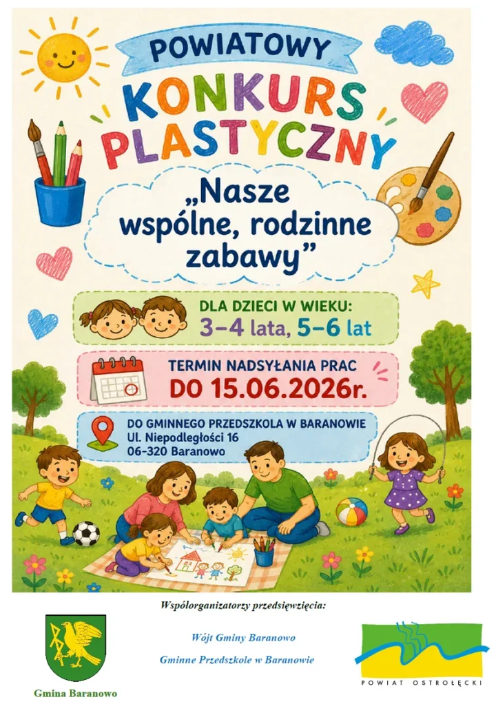 Rodzinne zabawy trafią na papier. W powiecie ogłoszono konkurs plastyczny